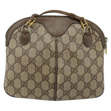 GUCCI GG Supreme Web Sherry Line Bag PVC Beige Gold 904 02 047 Auth 142439 - 0