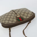 GUCCI GG Supreme Web Sherry Line Bag PVC Beige Gold 904 02 047 Auth 142439-6