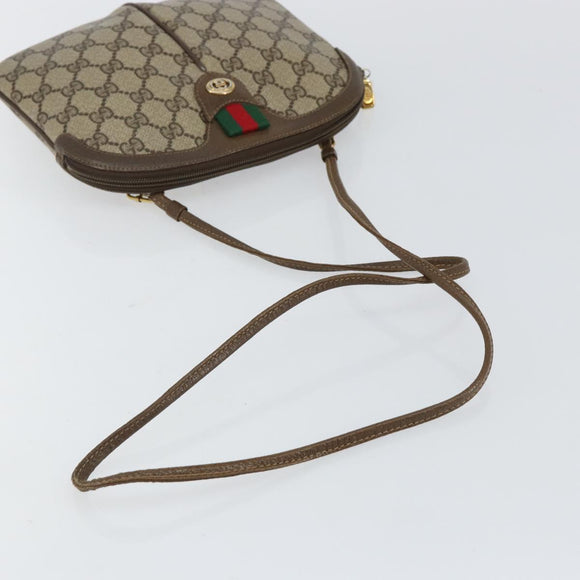 GUCCI GG Supreme Web Sherry Line Bag PVC Beige Gold 904 02 047 Auth 142439