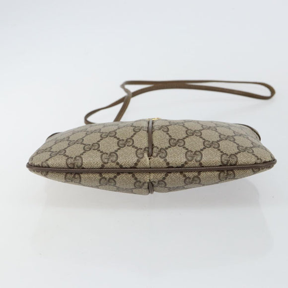 GUCCI GG Supreme Web Sherry Line Bag PVC Beige Gold 904 02 047 Auth 142439