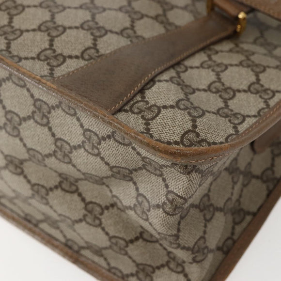 GUCCI GG Supreme Web Sherry Line Bag PVC 2way Beige Gold 41 02 039 Auth 142440