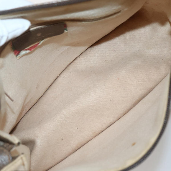 GUCCI GG Supreme Web Sherry Line Bag PVC 2way Beige Gold 41 02 039 Auth 142440