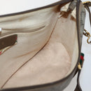 GUCCI GG Supreme Web Sherry Line Bag PVC 2way Beige Gold 41 02 039 Auth 142440-20