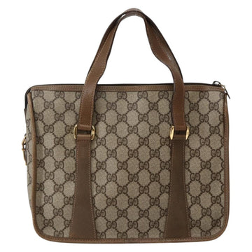 GUCCI GG Supreme Web Sherry Line Bag PVC 2way Beige Gold 41 02 039 Auth 142440 - 0