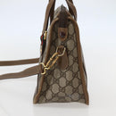 GUCCI GG Supreme Web Sherry Line Bag PVC 2way Beige Gold 41 02 039 Auth 142440-4