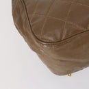 CHANEL Matelasse Backpack Coated Canvas Brown Gold CC Auth 142441-15
