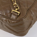CHANEL Matelasse Backpack Coated Canvas Brown Gold CC Auth 142441-16