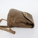 CHANEL Matelasse Backpack Coated Canvas Brown Gold CC Auth 142441-3