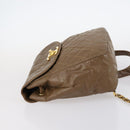 CHANEL Matelasse Backpack Coated Canvas Brown Gold CC Auth 142441-4