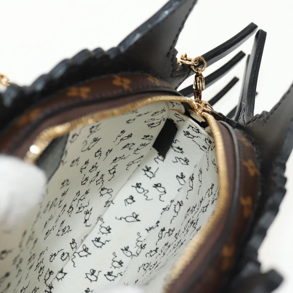 LOUIS VUITTON Epi Cat Face Pochette Shoulder Bag Gray LV Auth 142442M