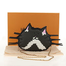 LOUIS VUITTON Epi Cat Face Pochette Shoulder Bag Gray LV Auth 142442M-12