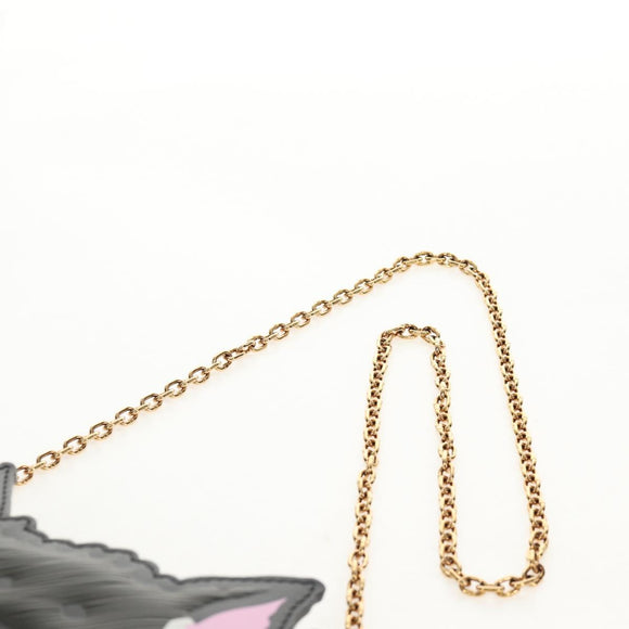 LOUIS VUITTON Epi Cat Face Pochette Shoulder Bag Gray LV Auth 142442M