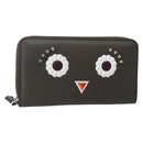 FENDI Hypnotize Long Wallet Leather Gray Auth 142443M-1