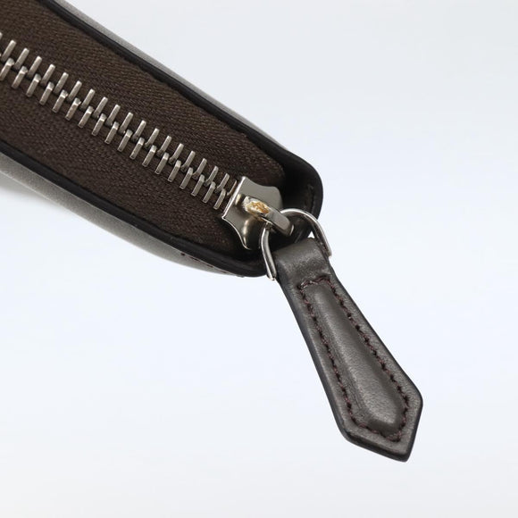 FENDI Hypnotize Long Wallet Leather Gray Auth 142443M