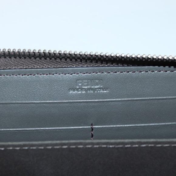 FENDI Hypnotize Long Wallet Leather Gray Auth 142443M