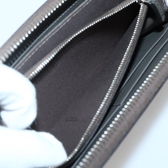 FENDI Hypnotize Long Wallet Leather Gray Auth 142443M