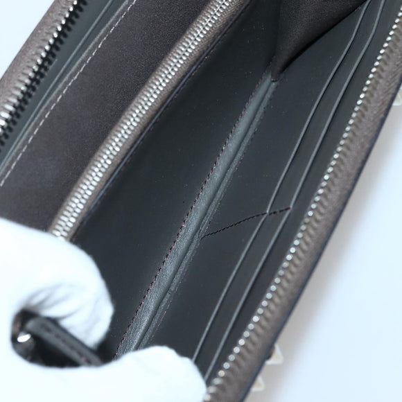 FENDI Hypnotize Long Wallet Leather Gray Auth 142443M