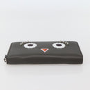 FENDI Hypnotize Long Wallet Leather Gray Auth 142443M-6