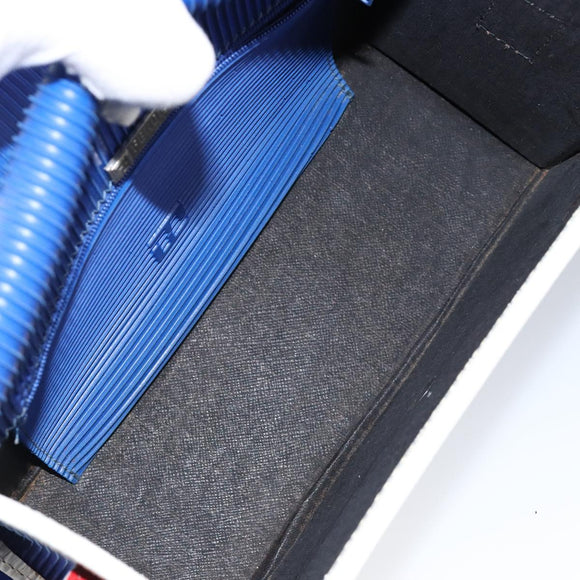 FENDI Shoulder Bag Rubber Blue Silver Auth 142445