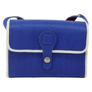 FENDI Shoulder Bag Rubber Blue Silver Auth 142445-13
