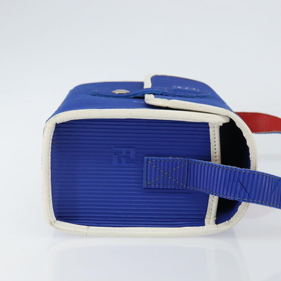 FENDI Shoulder Bag Rubber Blue Silver Auth 142445