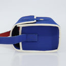 FENDI Shoulder Bag Rubber Blue Silver Auth 142445-4