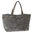 Salvatore Ferragamo Vala Tote Bag Sequin Silver Auth 142446-1