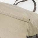 Salvatore Ferragamo Vala Tote Bag Sequin Silver Auth 142446-12