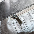 Salvatore Ferragamo Vala Tote Bag Sequin Silver Auth 142446-16