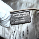 Salvatore Ferragamo Vala Tote Bag Sequin Silver Auth 142446-21