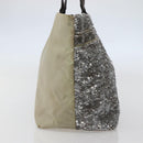 Salvatore Ferragamo Vala Tote Bag Sequin Silver Auth 142446-4