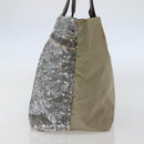 Salvatore Ferragamo Vala Tote Bag Sequin Silver Auth 142446-5
