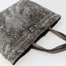 Salvatore Ferragamo Vala Tote Bag Sequin Silver Auth 142446-6