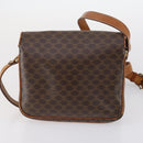 CELINE C Macadam Canvas Shoulder Bag PVC Leather 3 Set Brown Gold Auth 142449-10