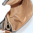 CELINE C Macadam Canvas Shoulder Bag PVC Leather 3Set Brown Gold Auth 142449-15