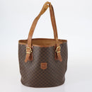 CELINE C Macadam Canvas Shoulder Bag PVC Leather 3Set Brown Gold Auth 142449-16