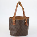 CELINE C Macadam Canvas Shoulder Bag PVC Leather 3 Set Brown Gold Auth 142449-17