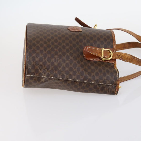 CELINE C Macadam Canvas Shoulder Bag PVC Leather 3Set Brown Gold Auth 142449