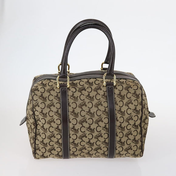 CELINE C Macadam Canvas Shoulder Bag PVC Leather 3 Set Brown Gold Auth 142449