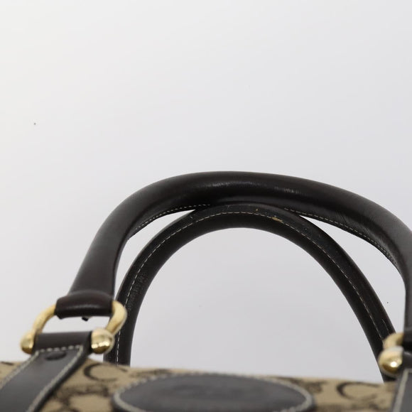 CELINE C Macadam Canvas Shoulder Bag PVC Leather 3 Set Brown Gold Auth 142449