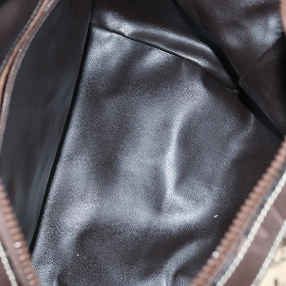 CELINE C Macadam Canvas Shoulder Bag PVC Leather 3Set Brown Gold Auth 142449