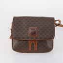 CELINE C Macadam Canvas Shoulder Bag PVC Leather 3Set Brown Gold Auth 142449-9