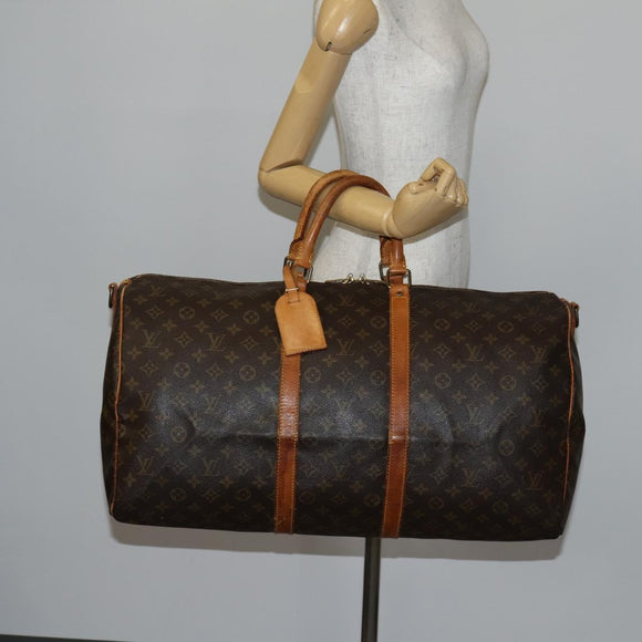 LOUIS VUITTON Monogram Keepall Bandouliere 55 Boston Bag M41414 LV Auth 142469