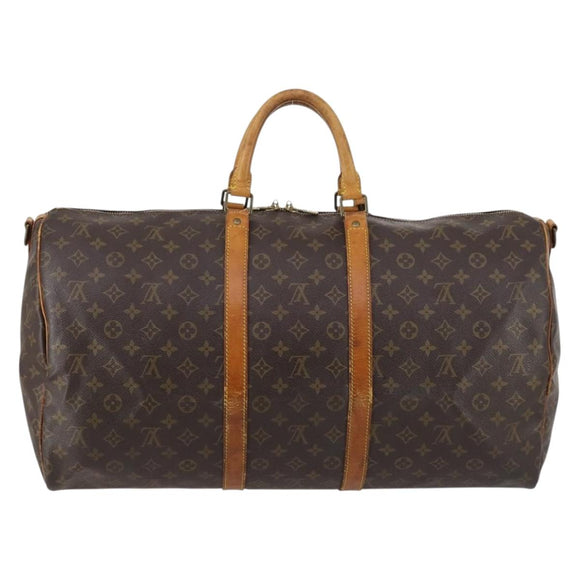 LOUIS VUITTON Monogram Keepall Bandouliere 55 Boston Bag M41414 LV Auth 142469