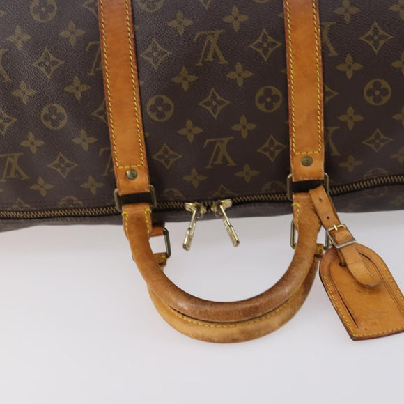 LOUIS VUITTON Monogram Keepall Bandouliere 55 Boston Bag M41414 LV Auth 142469
