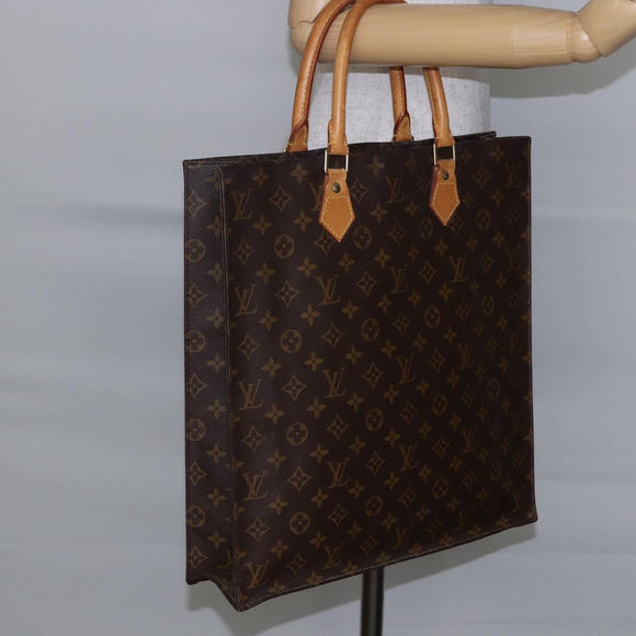 LOUIS VUITTON Monogram Sac Plat Hand Bag M51140 LV Auth 142474
