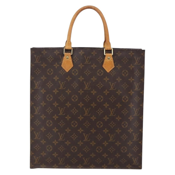 LOUIS VUITTON Monogram Sac Plat Hand Bag M51140 LV Auth 142474