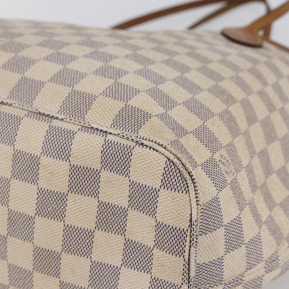 LOUIS VUITTON Damier Azur Neverfull MM Tote Bag N41605 LV Auth 142487