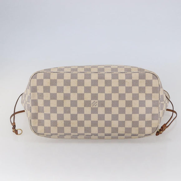 LOUIS VUITTON Damier Azur Neverfull MM Tote Bag N41605 LV Auth 142487