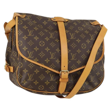 LOUIS VUITTON Monogram Saumur 35 Shoulder Bag M42254 LV Auth 142507
